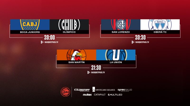 Tres partidos animan el lunes de La Liga Nacional