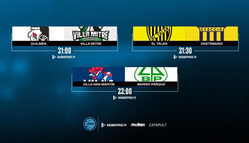 Noche de tres partidos en La Liga Argentina