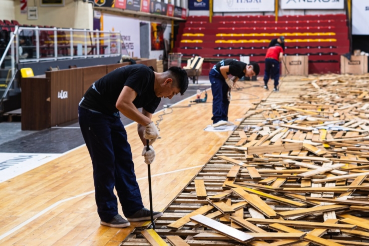 San Martín avanza con la renovación del parquet de su cancha principal - Imagen 1